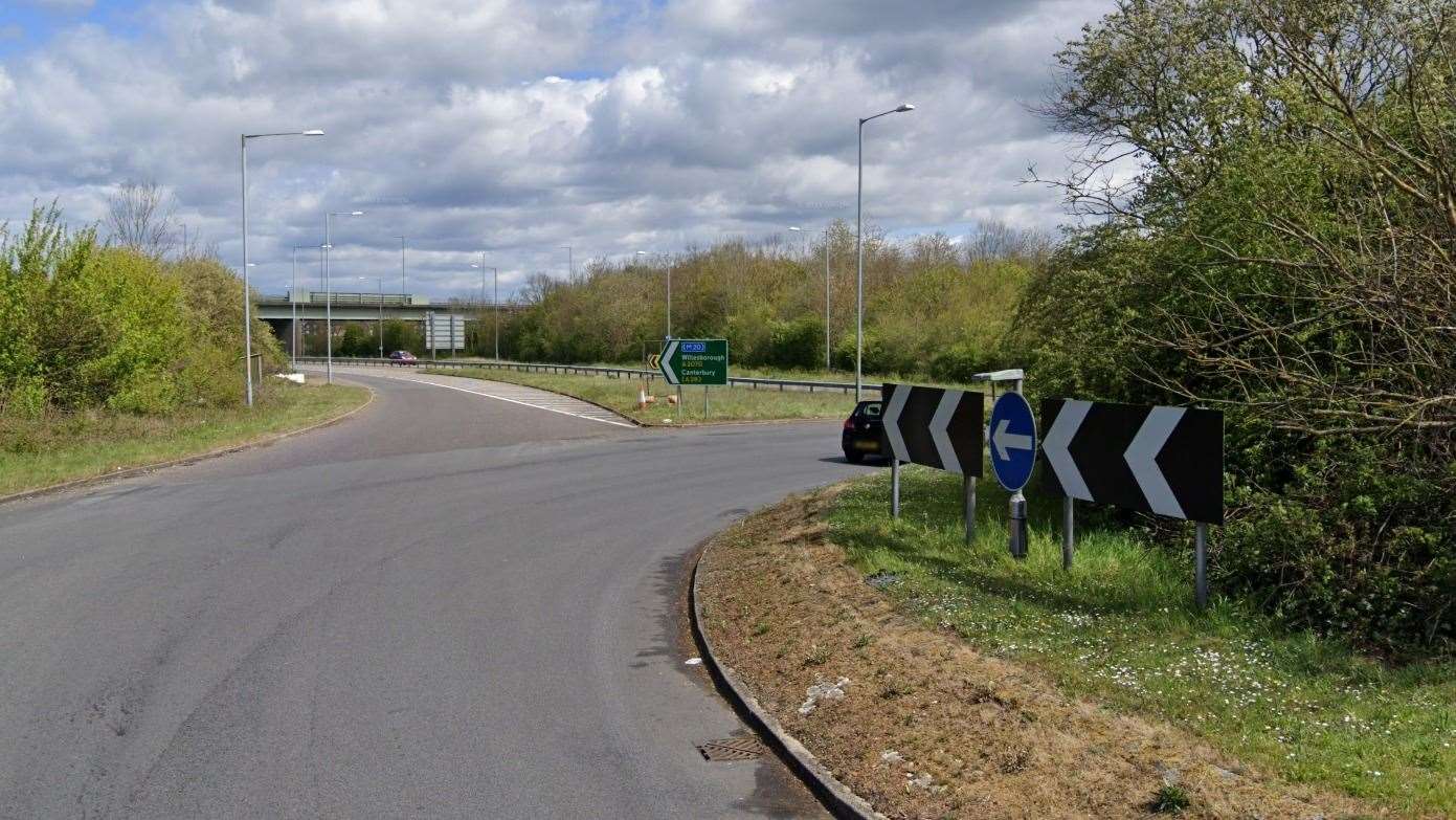 The incident happened on Park Farm roundabout on the A2070 in Ashford