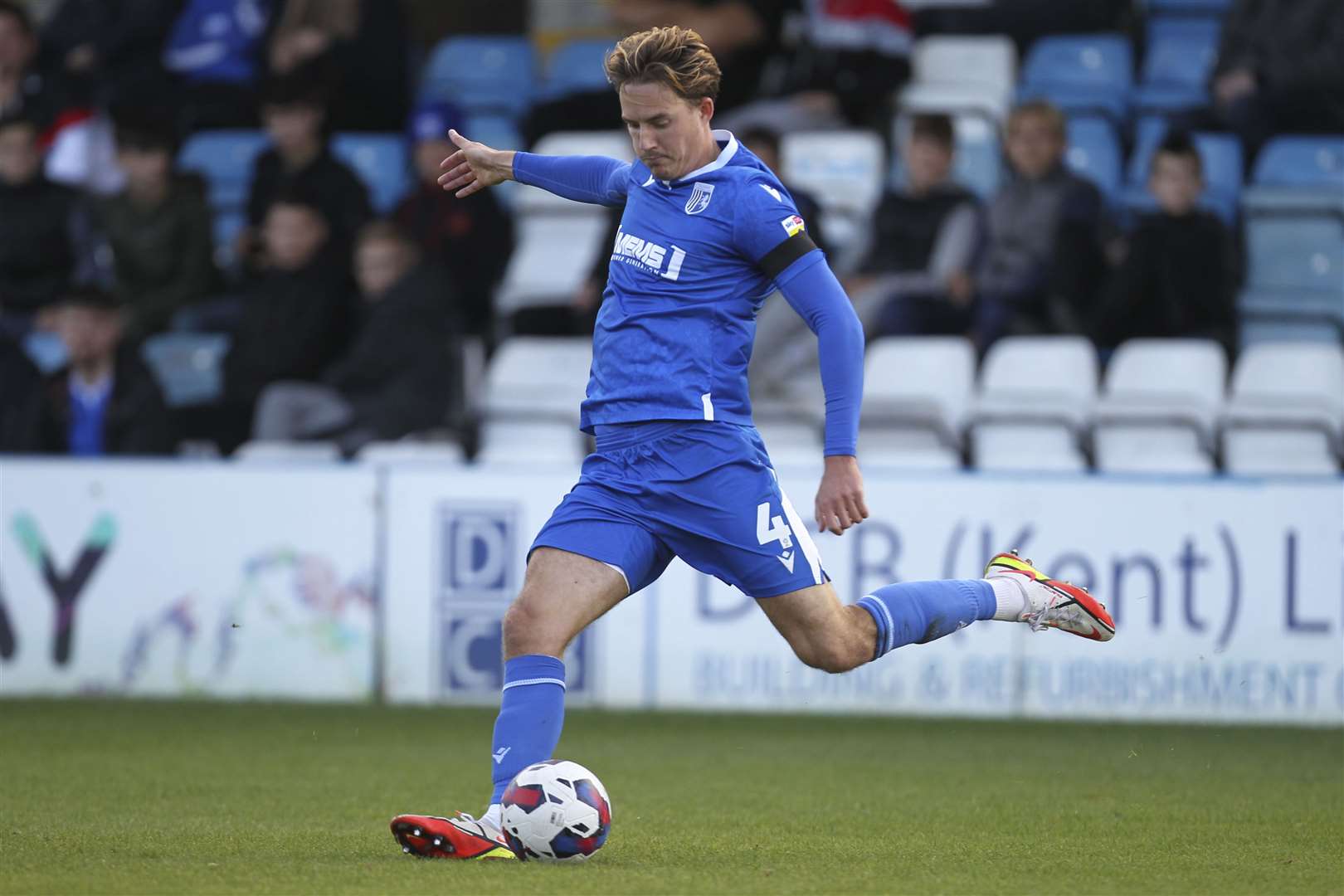 Will Wright has impressed with his set-piece delivery for Gillingham. Picture: KPI