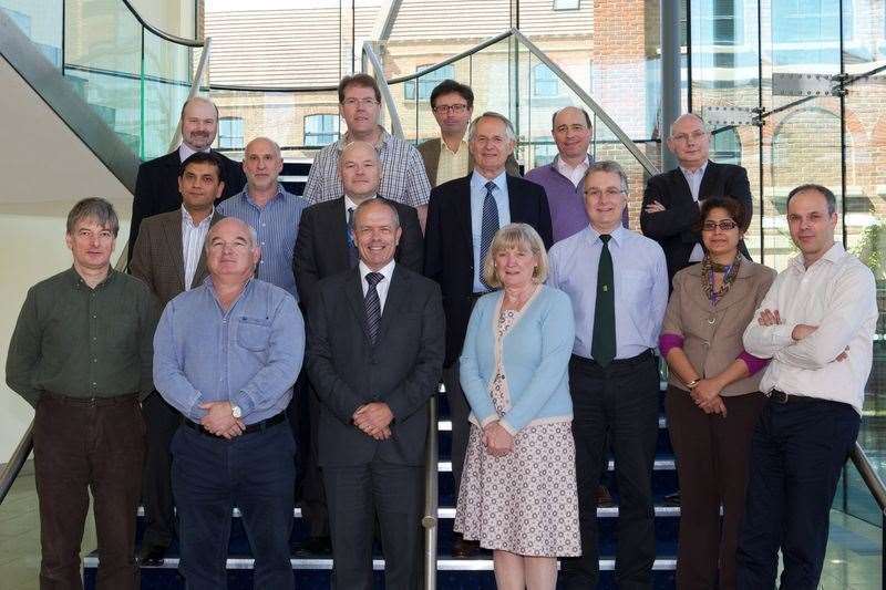 Launch of the West Kent Clinical Commissioning Group with, from the left, front row: governing body chairman Dr Bob Bowes, Dr Mark Ironmonger, chief nurse Steve Beaumont, lay member Sue Southon, Dr David Chesover, public health specialist Malti Varshney, Dr Bruno Capone. Middle row: Dr Sanjay Singh, Dr Mark Whistler, finance director Reg Middleton, lay member James Hedges; back row: hospital consultant Nic Goodger, Dr Tony Jones, Dr Andrew Roxburgh, Dr Nick Cheales, chief officer Ian Ayres
