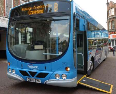 One of the Fastrack buses encouraging more and more Kent people onboard. Picture: BARRY GOODWIN