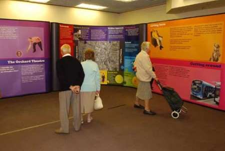 Residents examine the plans at Dartford's Orchards Shopping Centre. Picture: JIM RANTELL