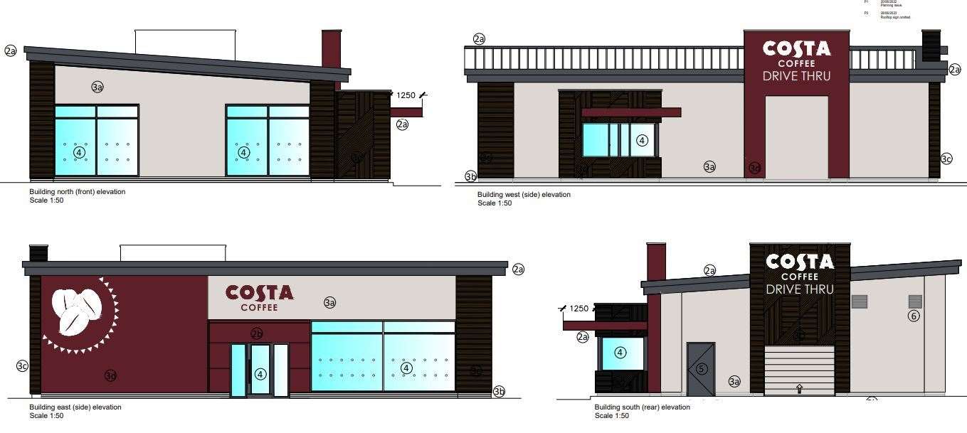 A new Costa drive-thru has been approved for Dover - and will be the town's fourth cafe from the chain. Picture: DDC planning portal