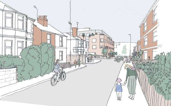 Proposed view along St James Road of the Grosvenor redevelopment proposals in Tunbridge Wells. Photo: TWBC planning