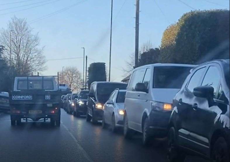Traffic building up on the Loose Road in Maidstone