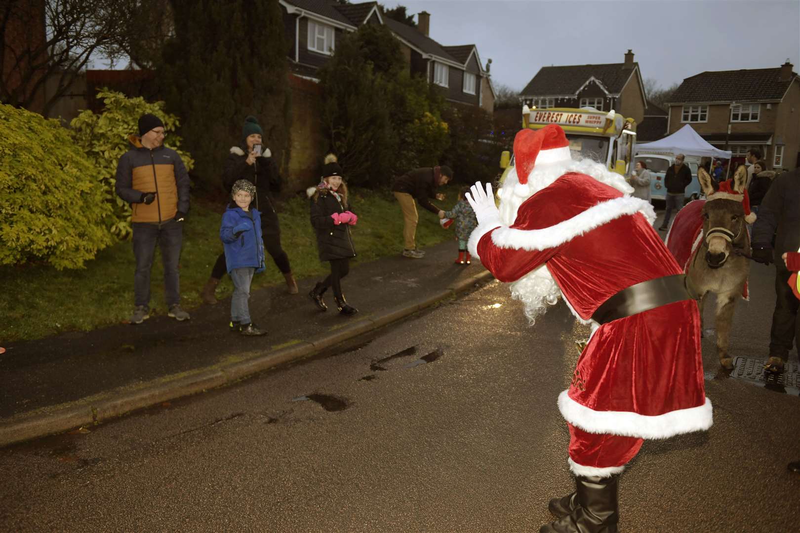 Santa visited the children at the socially distanced event. Picture: Barry Goodwin