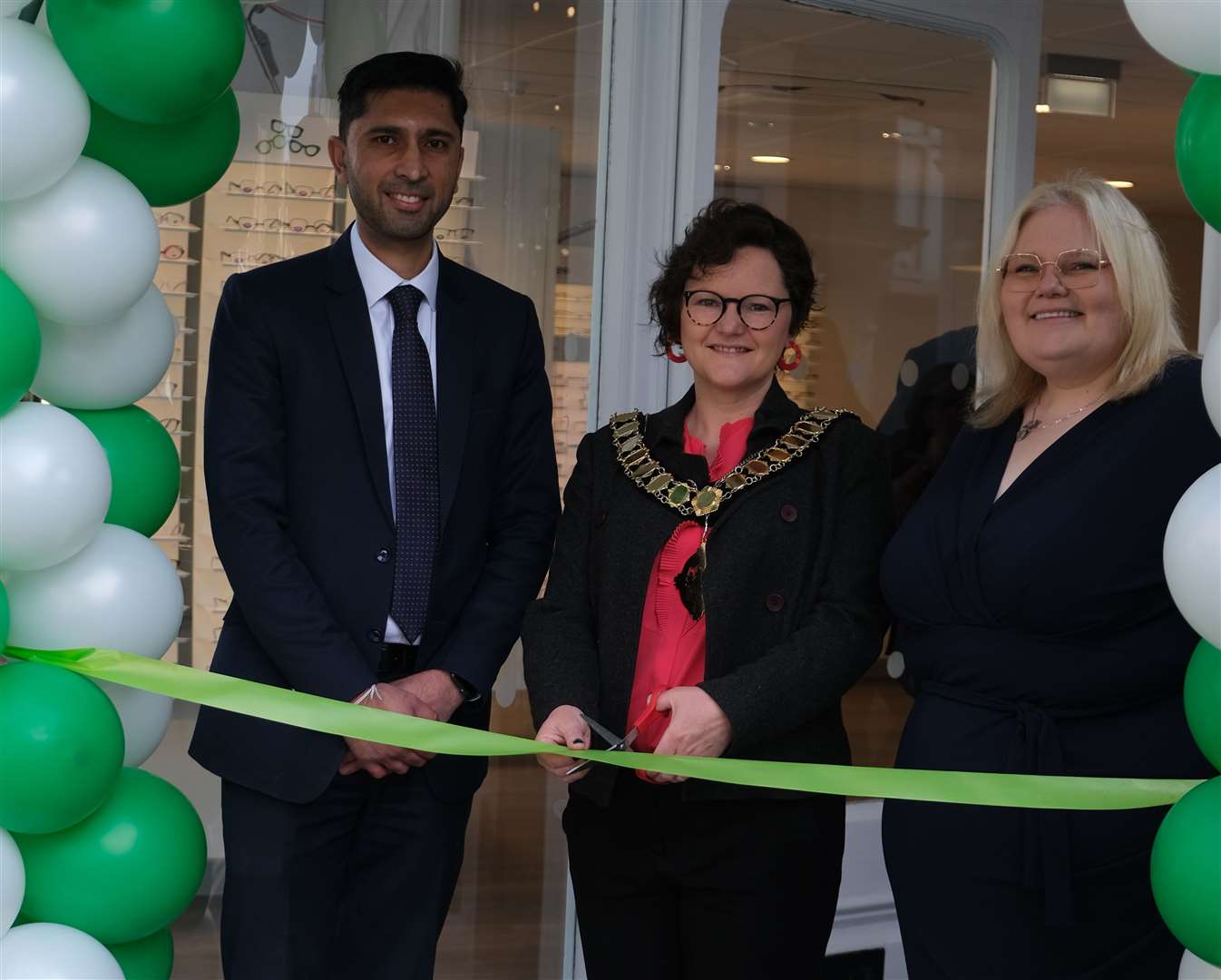 Opthalmic director Bhavesh Hansjee, Mayor Claire Shea and retail director Maxine Morgans. Picture: Tigerbond