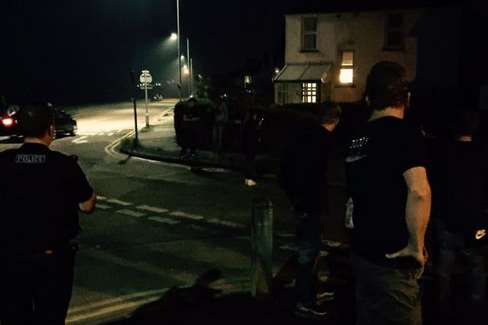 Police attended the scene at around 10.30pm. Picture: @julesserkin