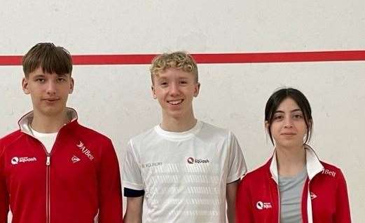 Left to right, Kent trio Jude Gibbins, Dylan Roberts and Renata Colabella at the 5 Nations event