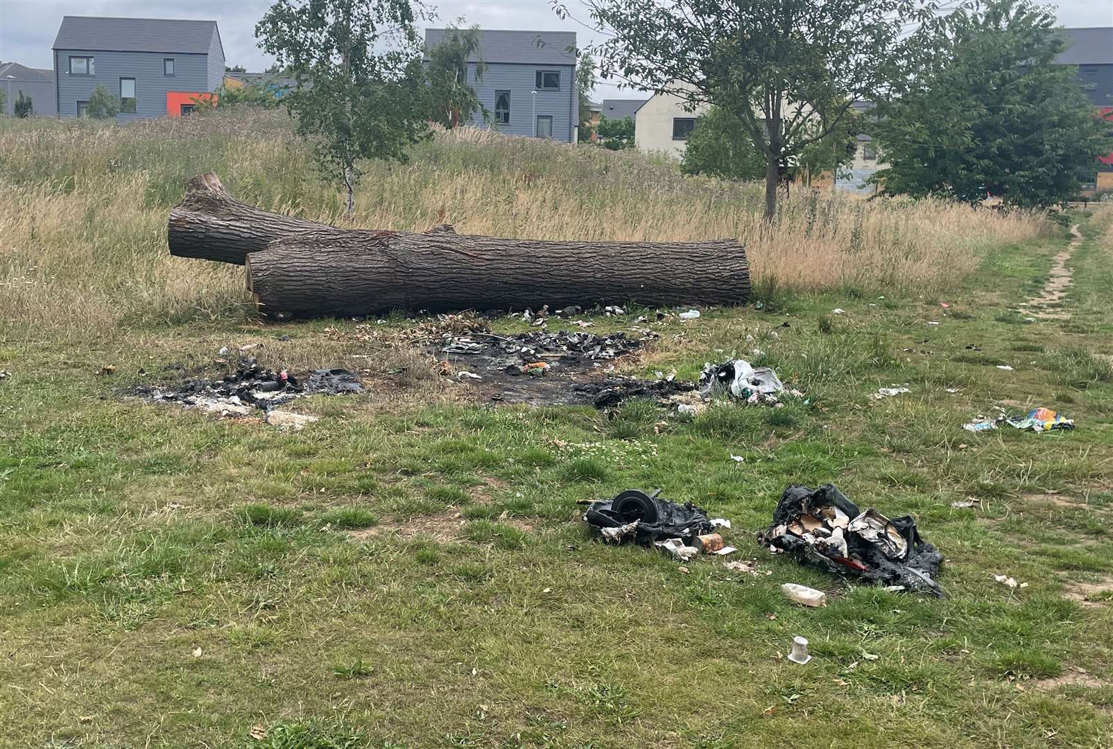 Another bin was set on fire at Park Wood field in Maidstone