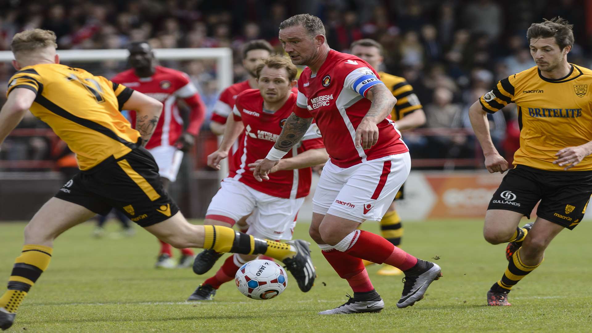 Danny Kedwell captain Ebbsfleet in the play-off final against Maidstone Picture: Andy Payton