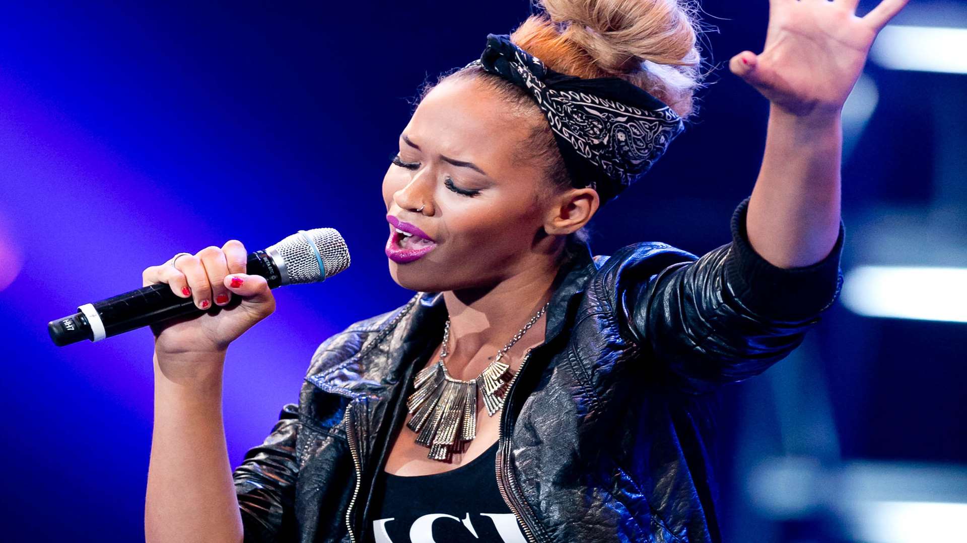 Tamera Foster performing on the X Factor. Picture: Tom Dymond