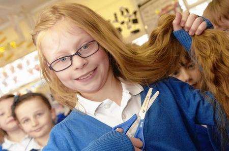 Gracie Honeysett, who is having her hair cut to raise money for the Little Princess Trust
