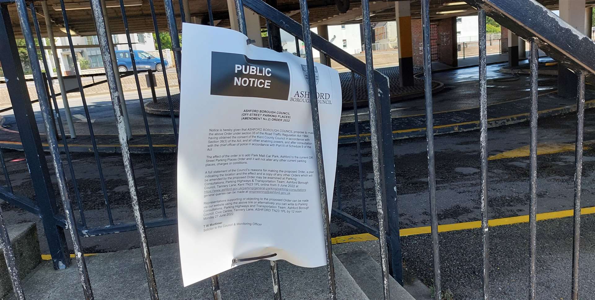 Public consultation notices have been put up around the car park