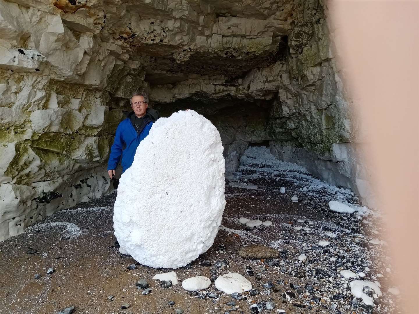 Huge chunks of Polystyrene washed up on a Ramsgate beach yesterday. All pictures: Trevor Cooper