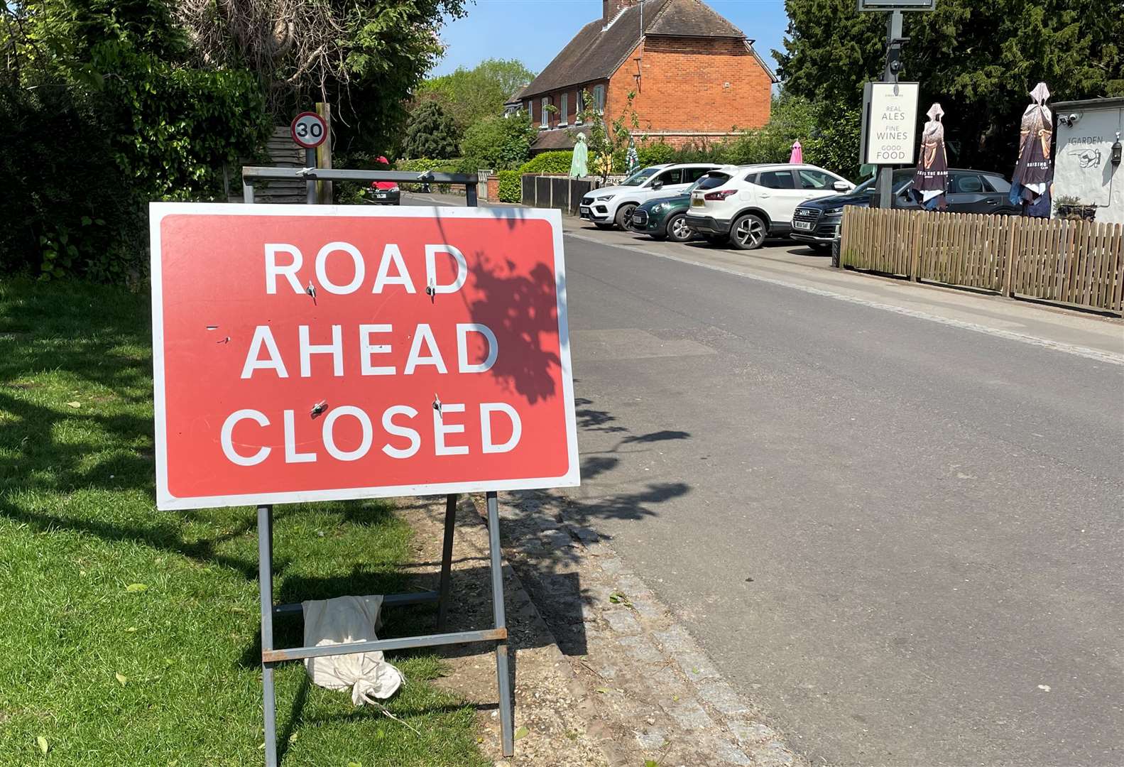 Motorists can still access the pub and garden centre in Teston Road despite the signs