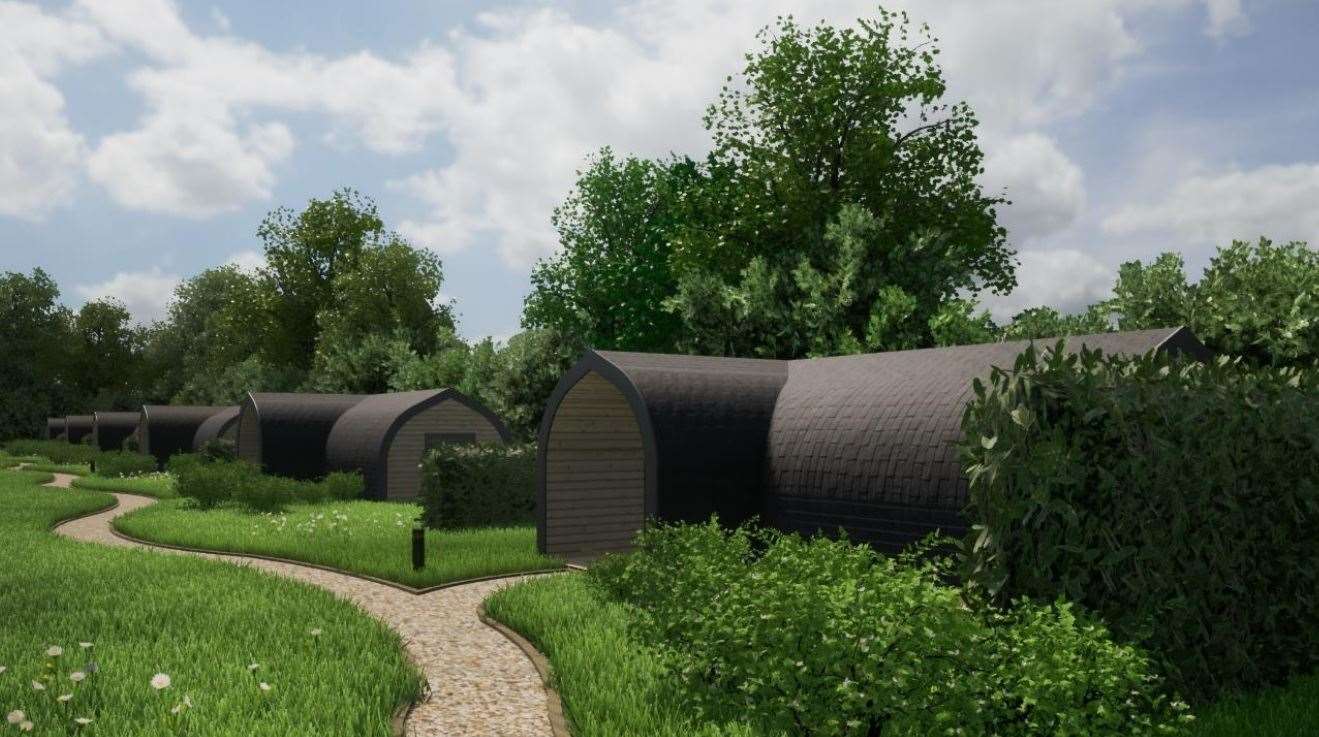 The accommodation will be accessible via an existing driveway and new paths. Picture: Glampitect