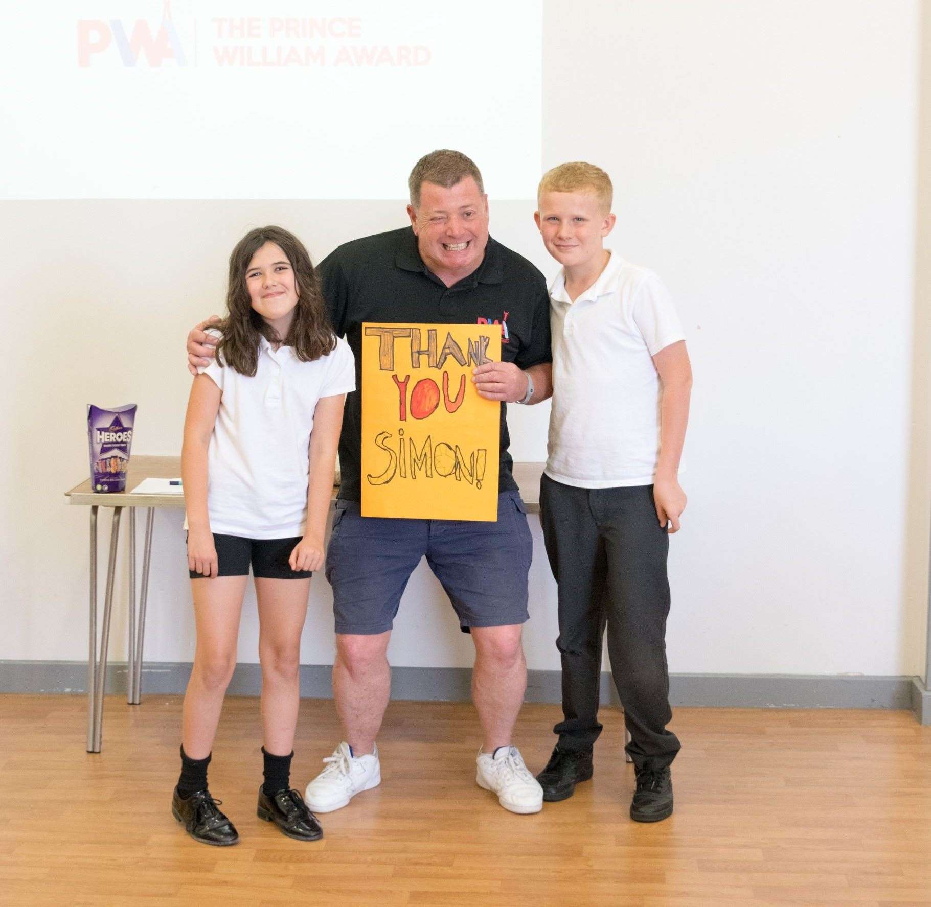 Youngsters thank teacher Simon Roser who led the course at Laleham Gap School (14109158)