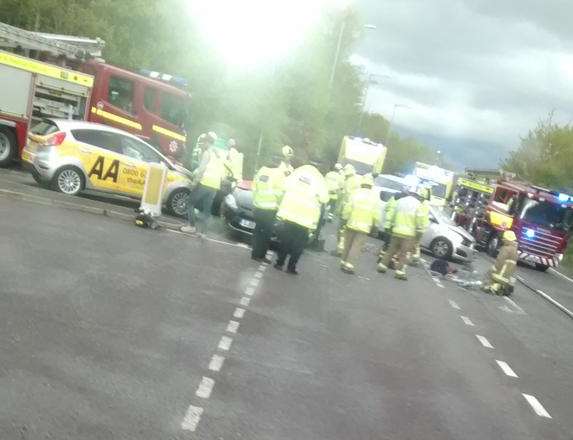 The crash on the A2070. Picture: @2e0sja19