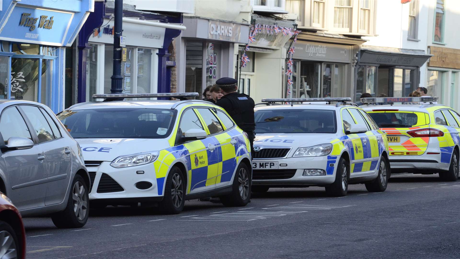 Police in High Street, Whitstable. Picture: Chris Davey.