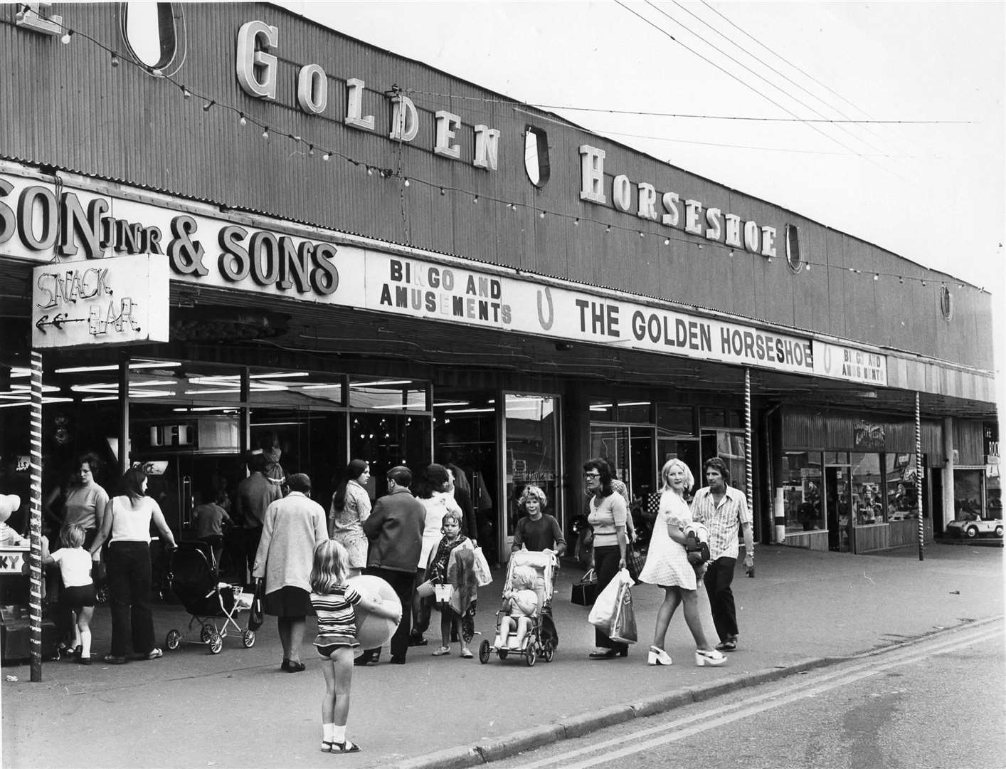 The entertainment arcade at Leysdown in August 1972