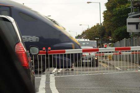 Man comes within inches of being struck by a high-speed train.