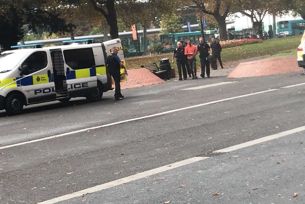 The man was arrested near the bus station, picture Jessika Hope.