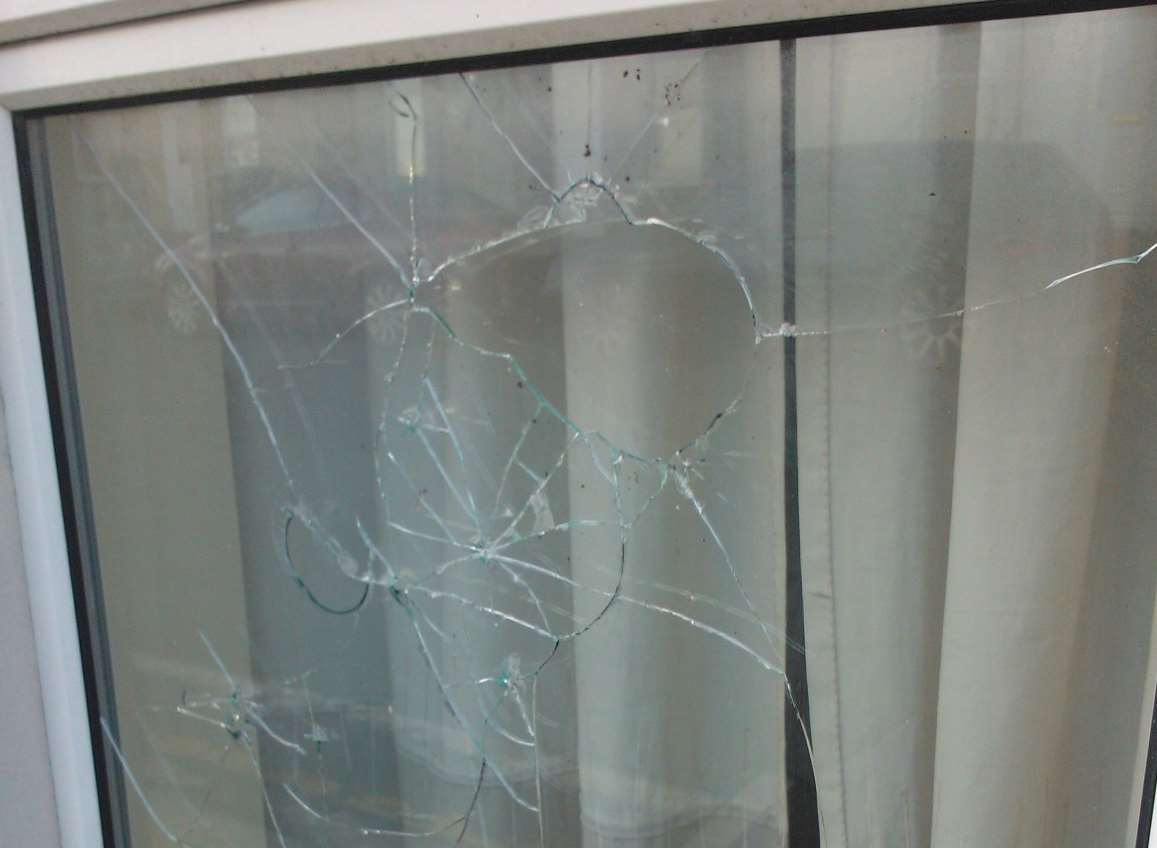 Vandals broke windows during the rampage