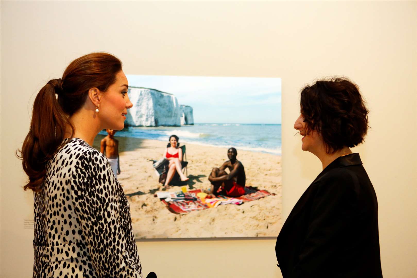 Kate chats to artist Trish Morrissey. Picture: Andy Jones/Isle of Thanet Gazette