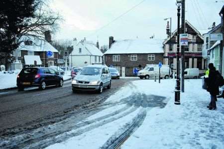 The wintry scene in Herne on Thursday morning. Picture:Chris Davey