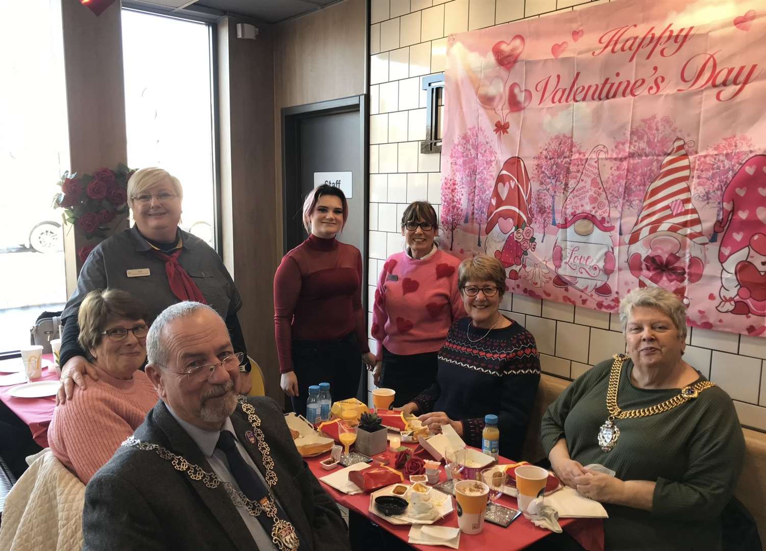 Customers enjoyed a three-course meal at their local McDonald's in honour of Valentine's Day
