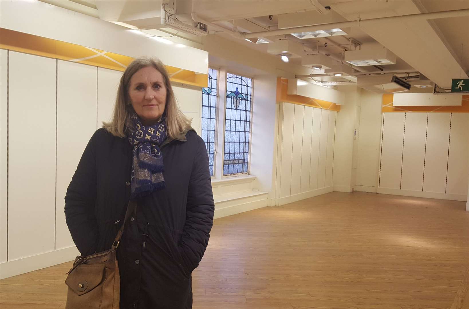 Former employee Sally Edgeway in the empty store on Sunday
