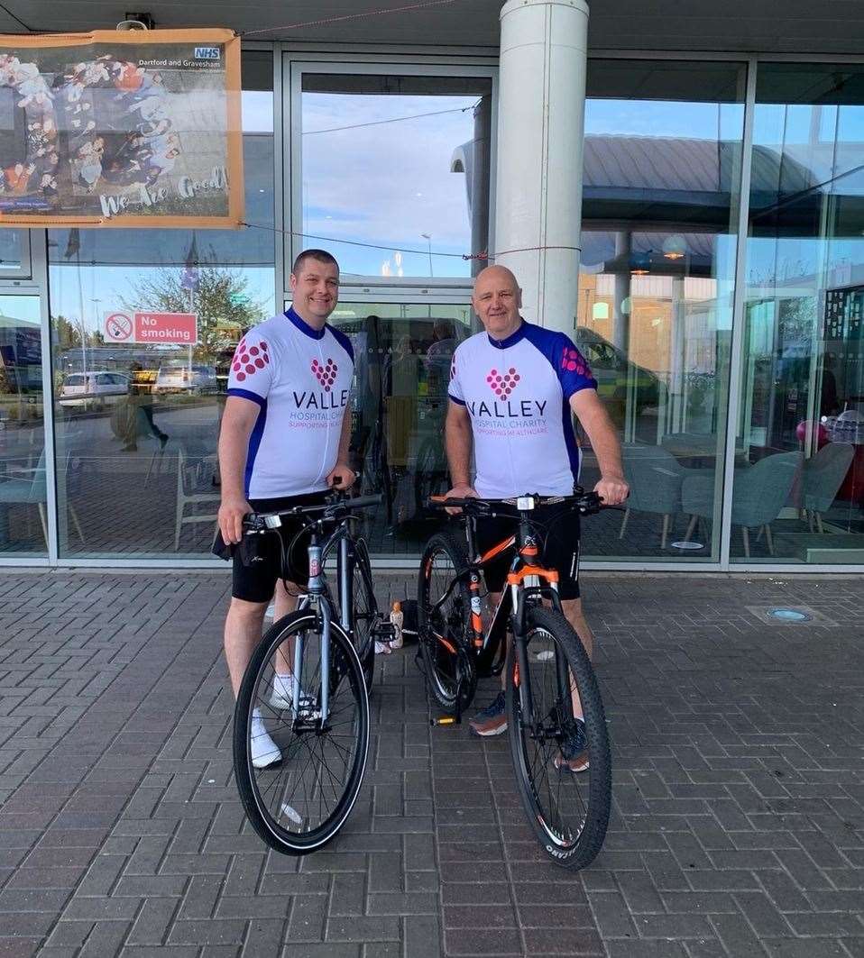 Andrew Unwin and dad Derek have raised more than £2000 for the Valley Hospital Charity