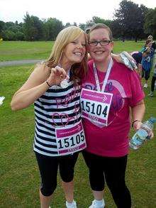 Vicki Crosby, left, and Angela Smith at the Race for Life at Mote Park, Maidstone