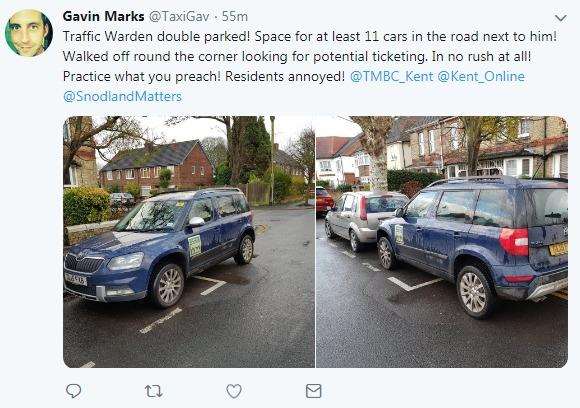 The car was found to be double parked in Queens Avenue, Snodland. Credit: Gavin Marks