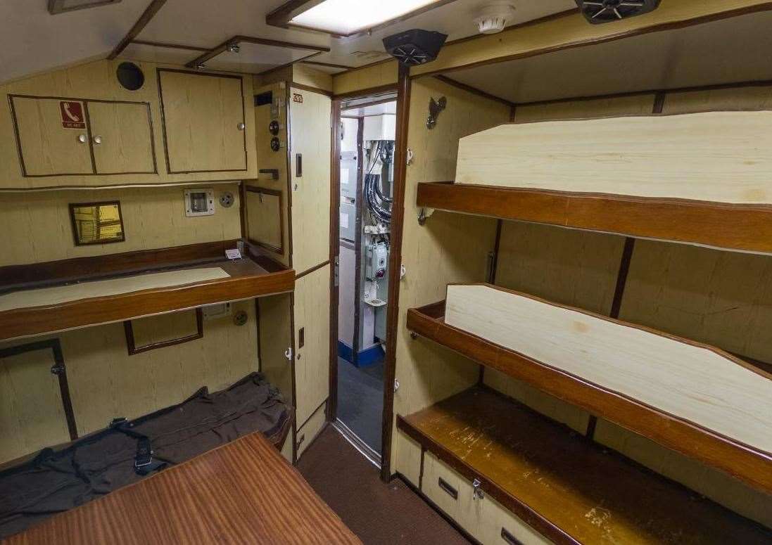 The cramped living conditions on board
