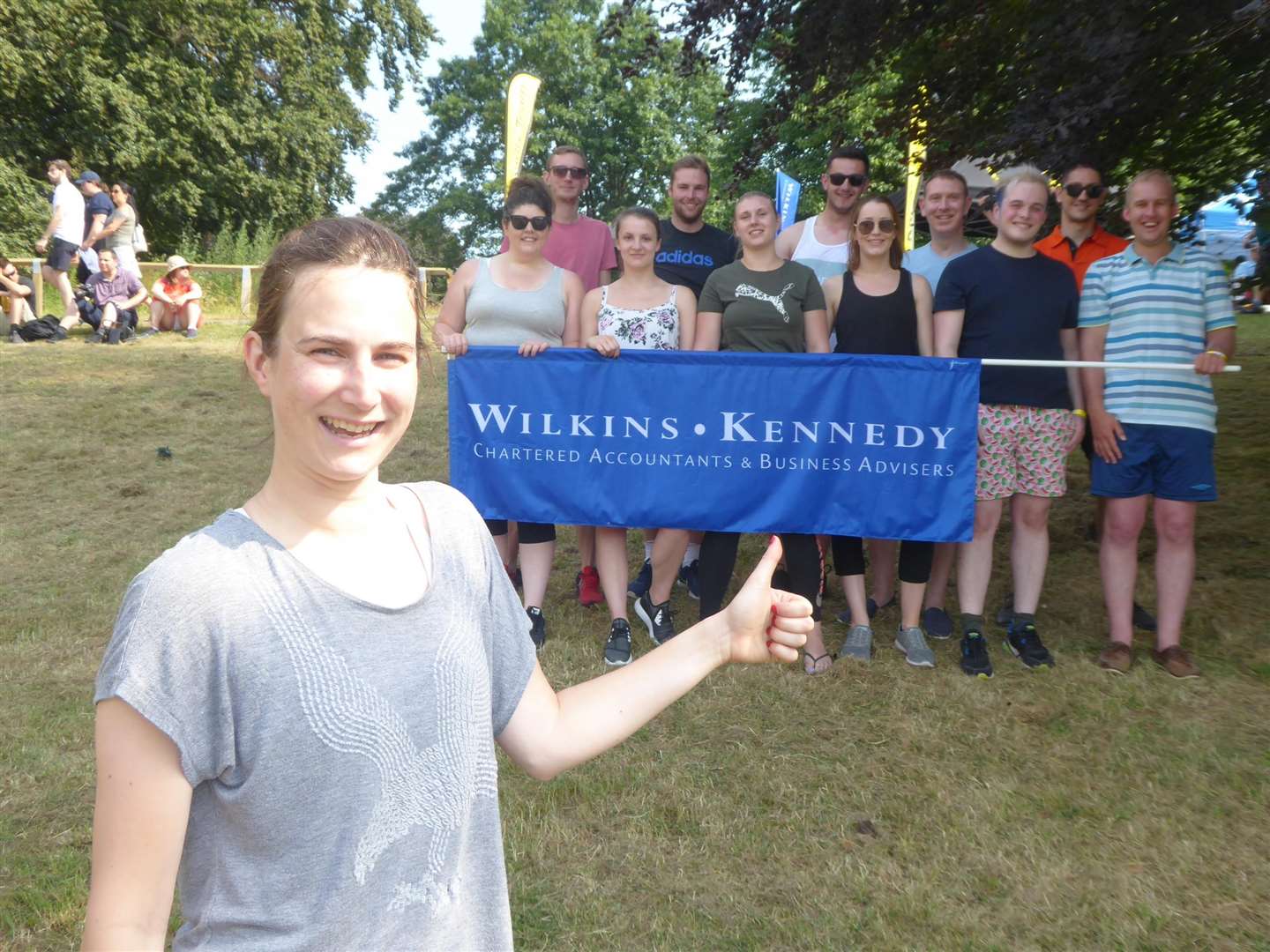 Alex Andrews and team from event supporters Wilkins Kennedy who raised funds for Demelza at the KM Dragon Boat Race 2018.