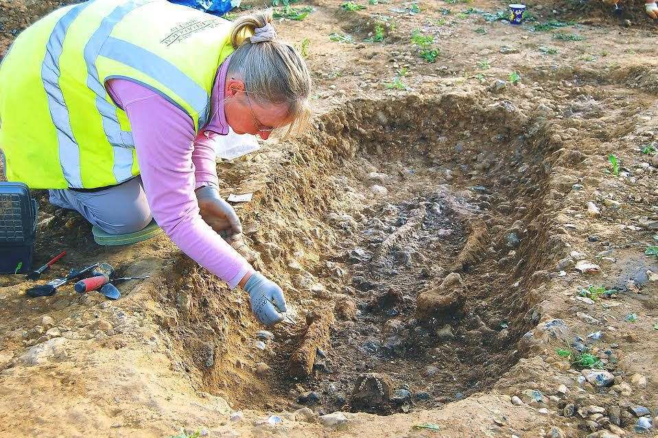 The Canterbury Archaeological Trust excavating The Meads, Sittingbourne