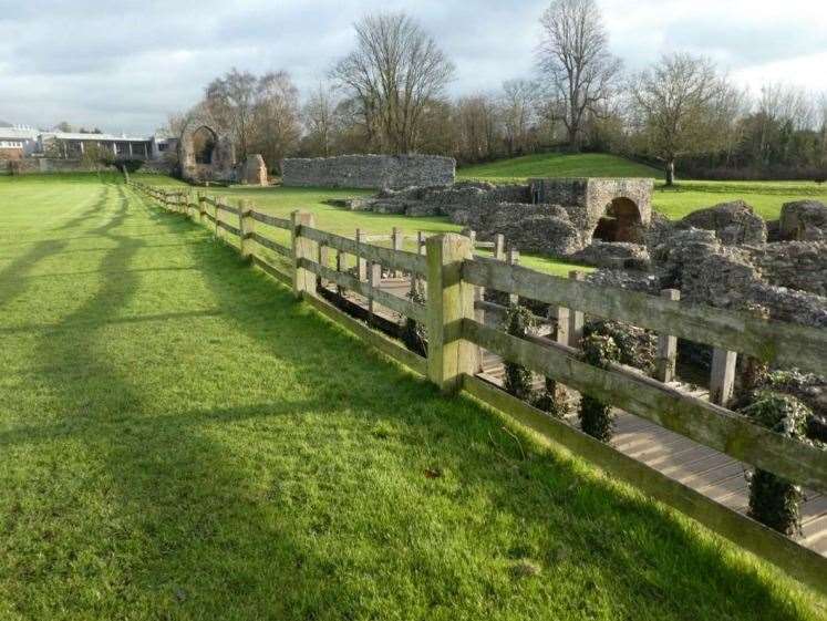 The fence dividing the playing field and St Augustine's Abbey which people jump over. Picture: King's School