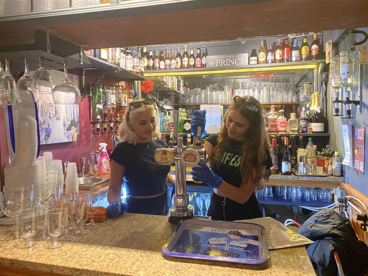 The Little Prince: Bar staff Isabella Zale and Niamh Edgington