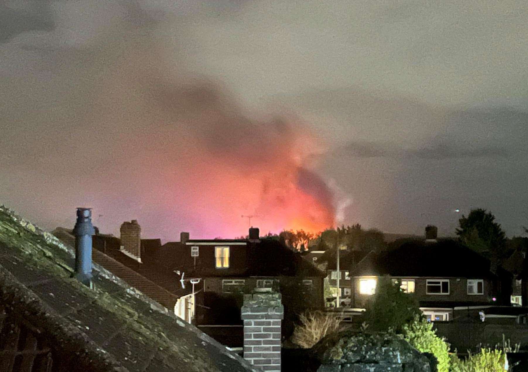 The blaze in Hockenden Lane, Swanley. Picture: Matt Sadler