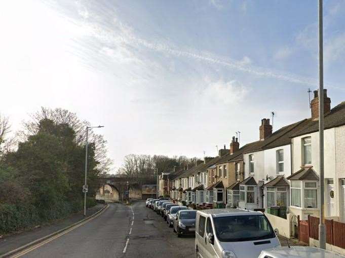 Dover Road in Folkestone has been shut by police. Stock picture: Google Street View