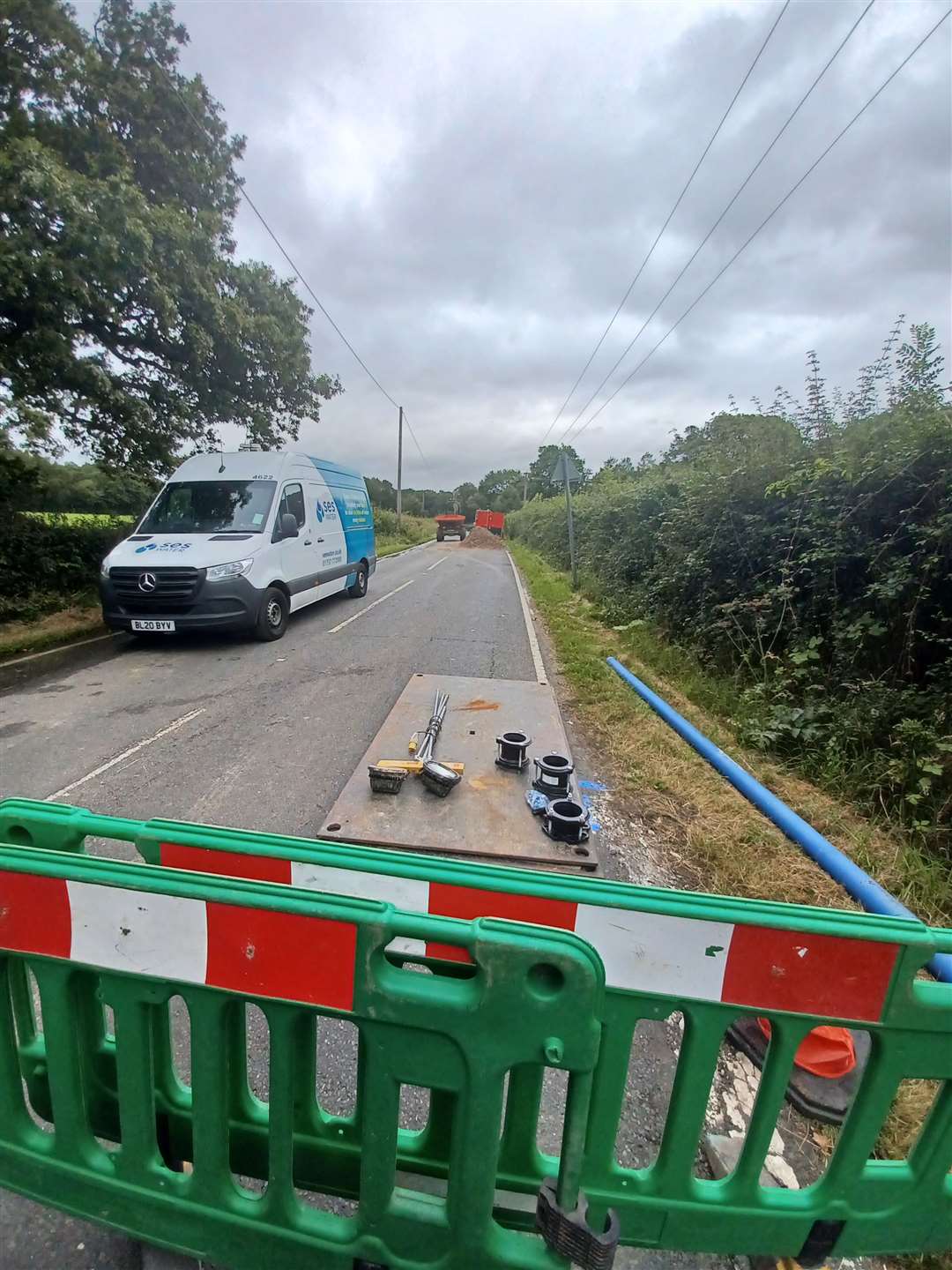 The road between Bough Beech and Chiddingstone Causeway is closed for water main replacement
