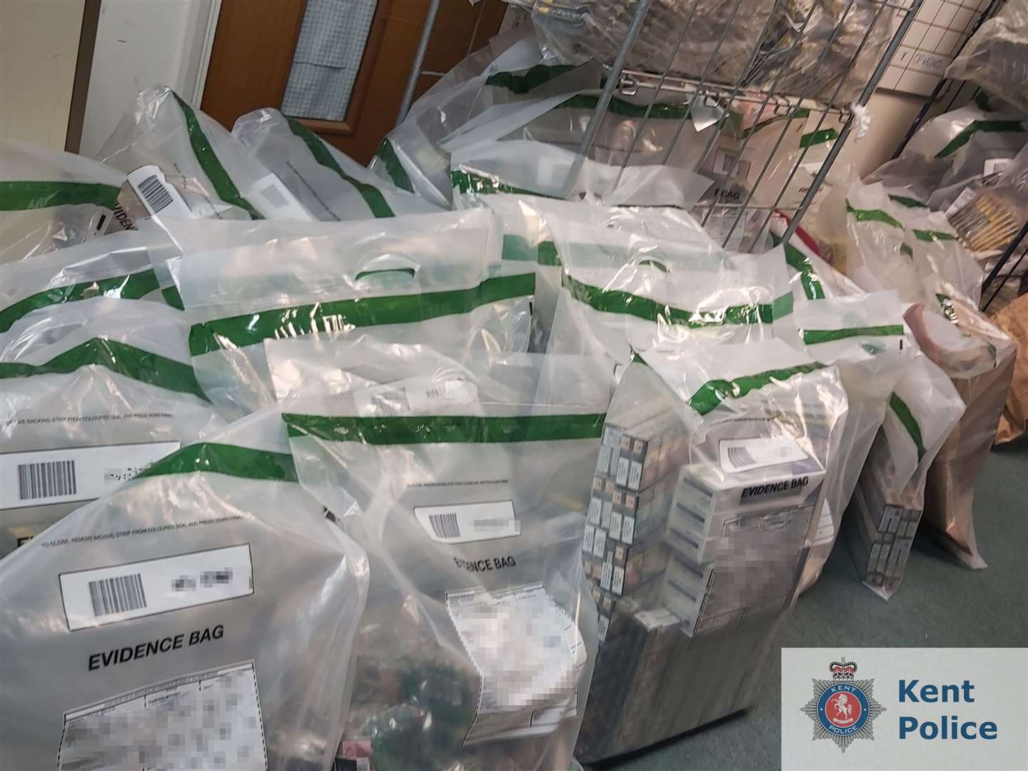 More than 5,000 packets of tobacco have been seized. Photo: Kent Police