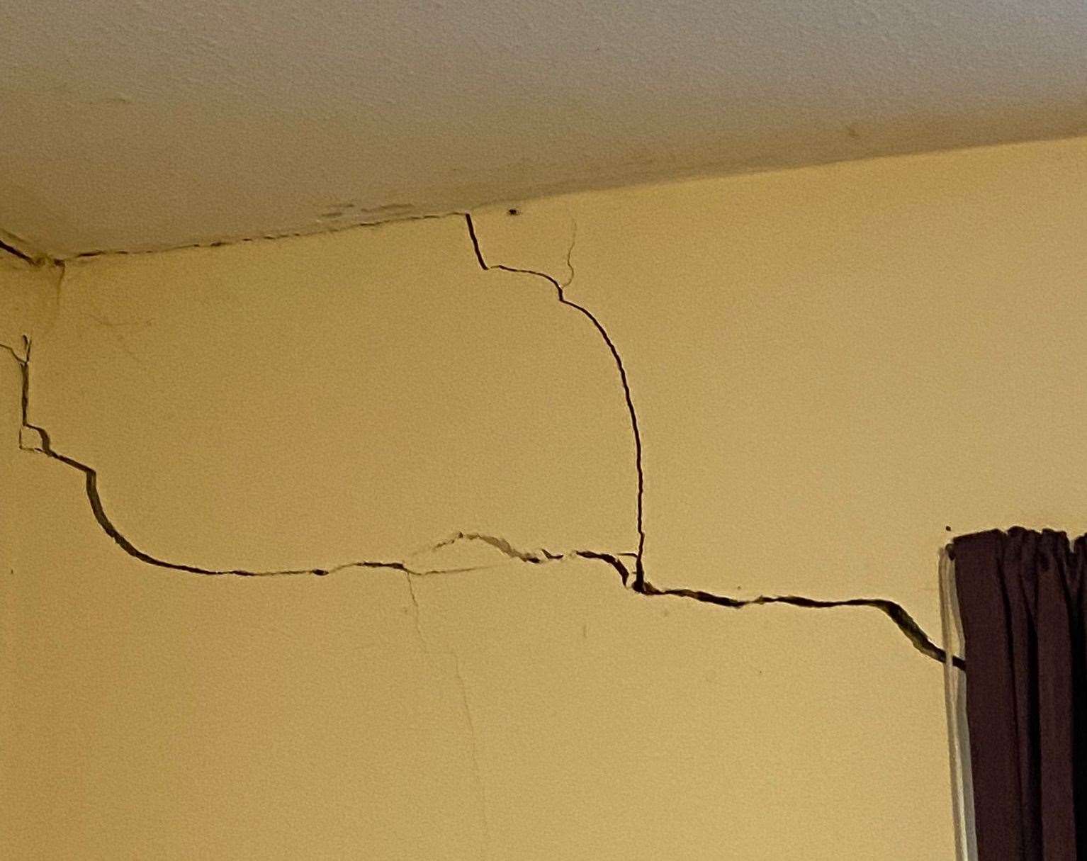 One of the cracks inside the Canterbury home. Picture: Inked PR
