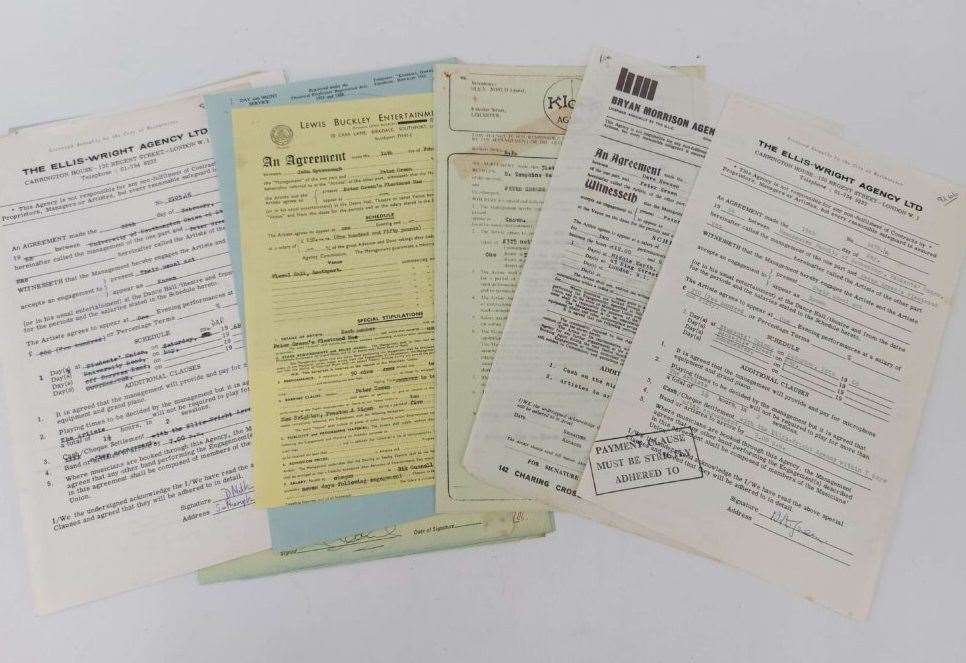 Fleetwood Mac booking contracts were among the items sold. Picture: Clifford Adams