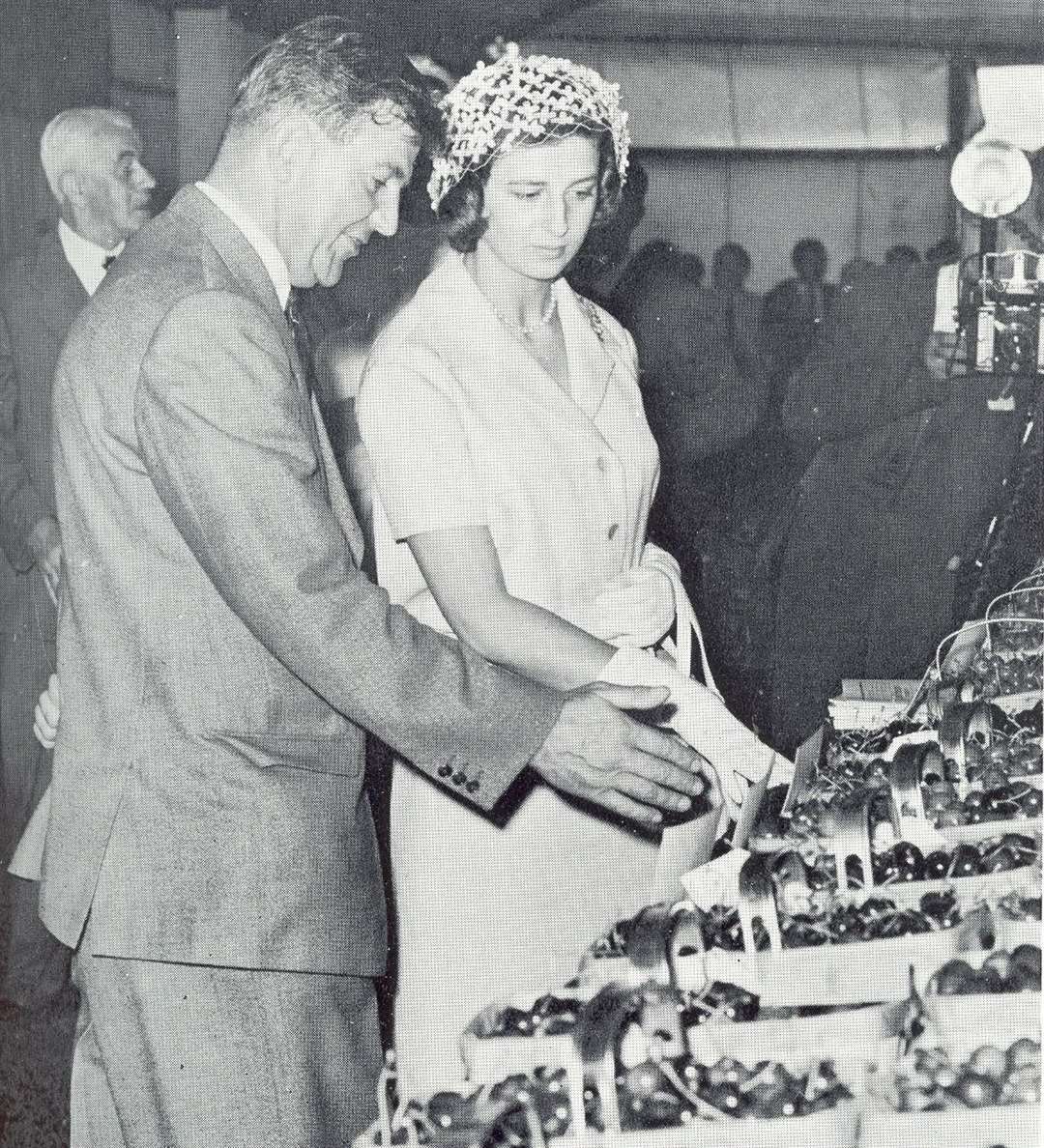 Princess Alexandra inspecting the fruit at the annual Kent Agricultural Show