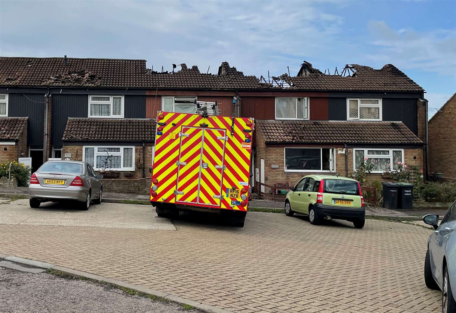 Six homes were damaged in a late night blaze on Monday. Picture: Alex Langridge