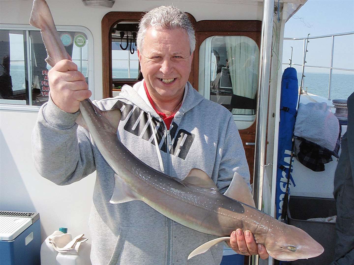 Graham East with a smooth hound