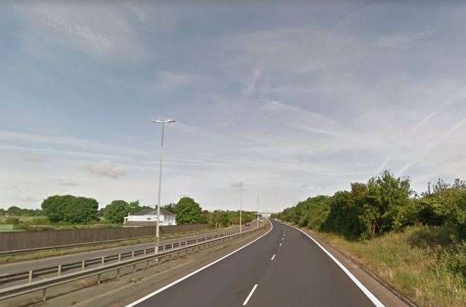 A lorry and a car have crashed on the A299 Thanet Way. Picture: Google Street View