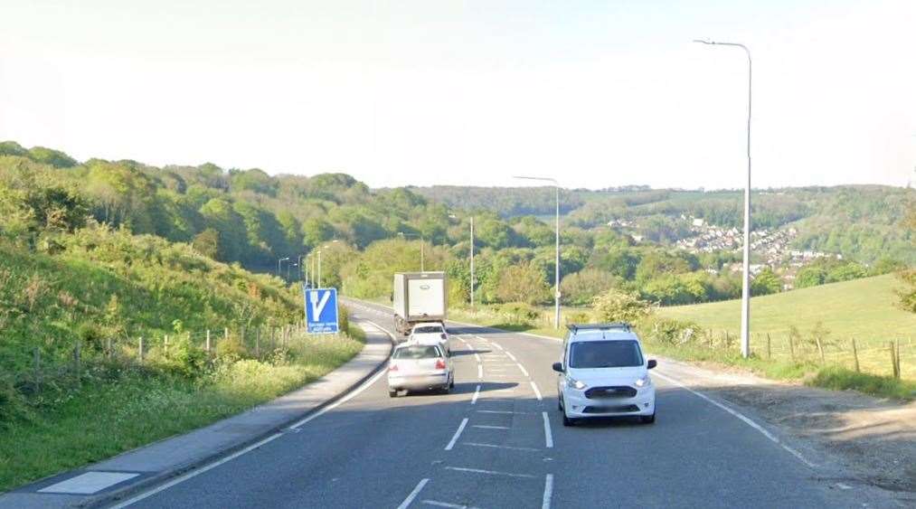 The accident happened at Whitfield Hill in Dover. Picture: Google Street View